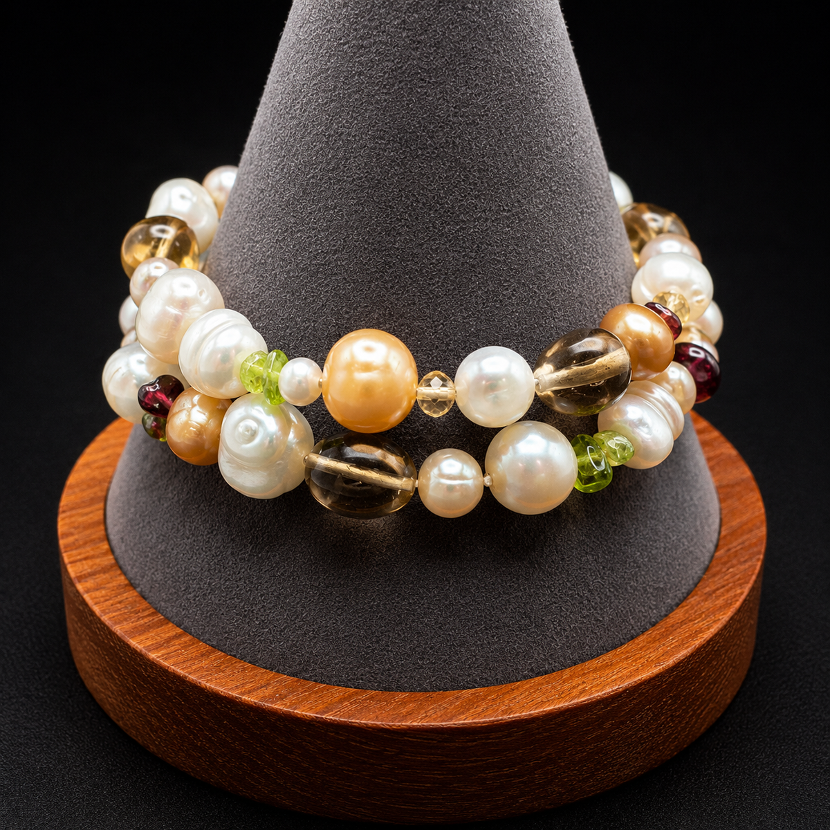 HONORA Collection Multicolor Pearl & Beaded Double Strand Bracelet Boho