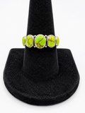 Vintage 925 Sterling Silver Green Turquoise 5 Stone Ring Size 7