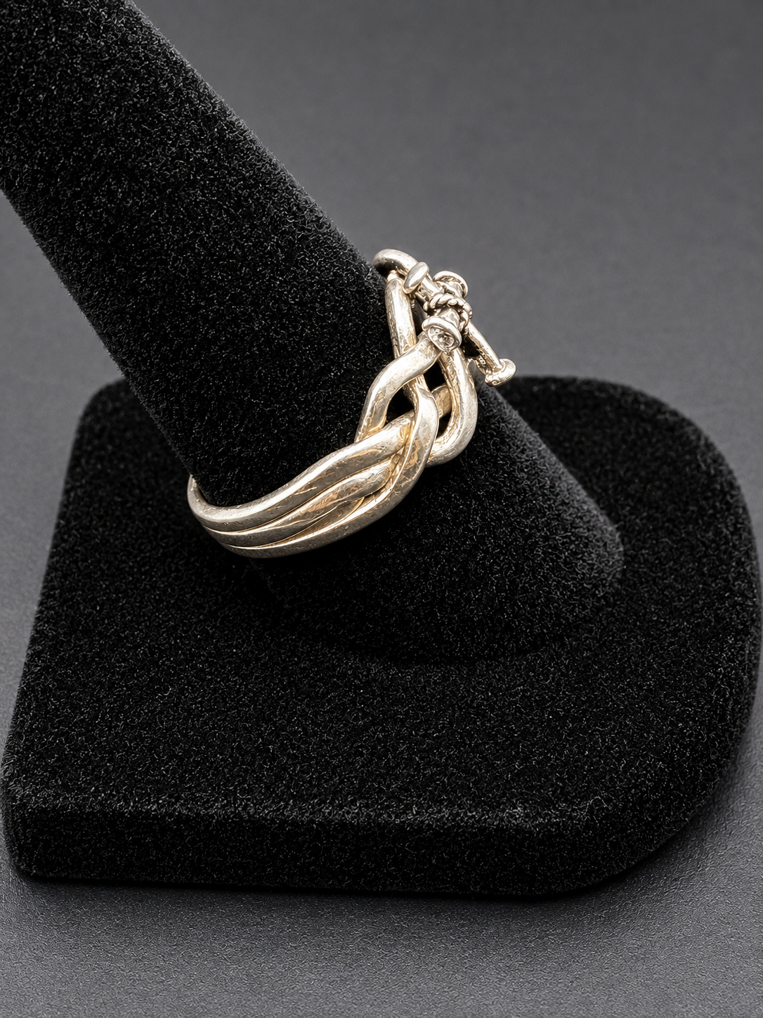 Sterling Silver Woven Celtic Knot Ring Intricate Braided Weave Design Vintage Style