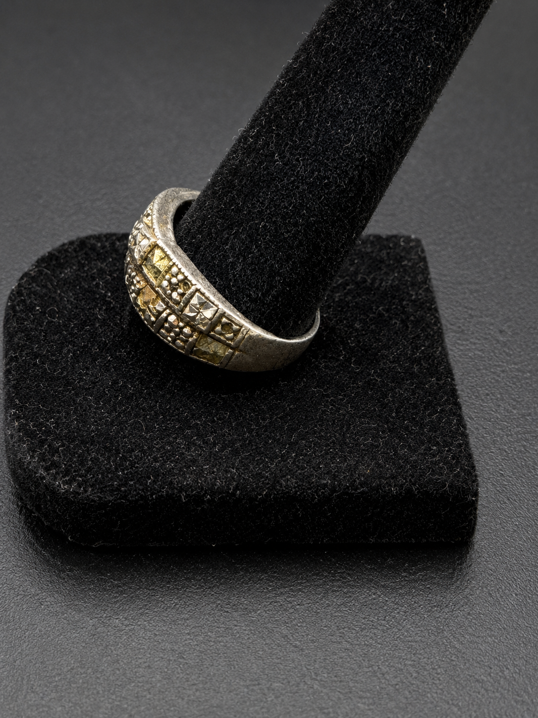 Vintage Silver Tone Crossover Weave Ring – Textured Statement Band – Unique Design