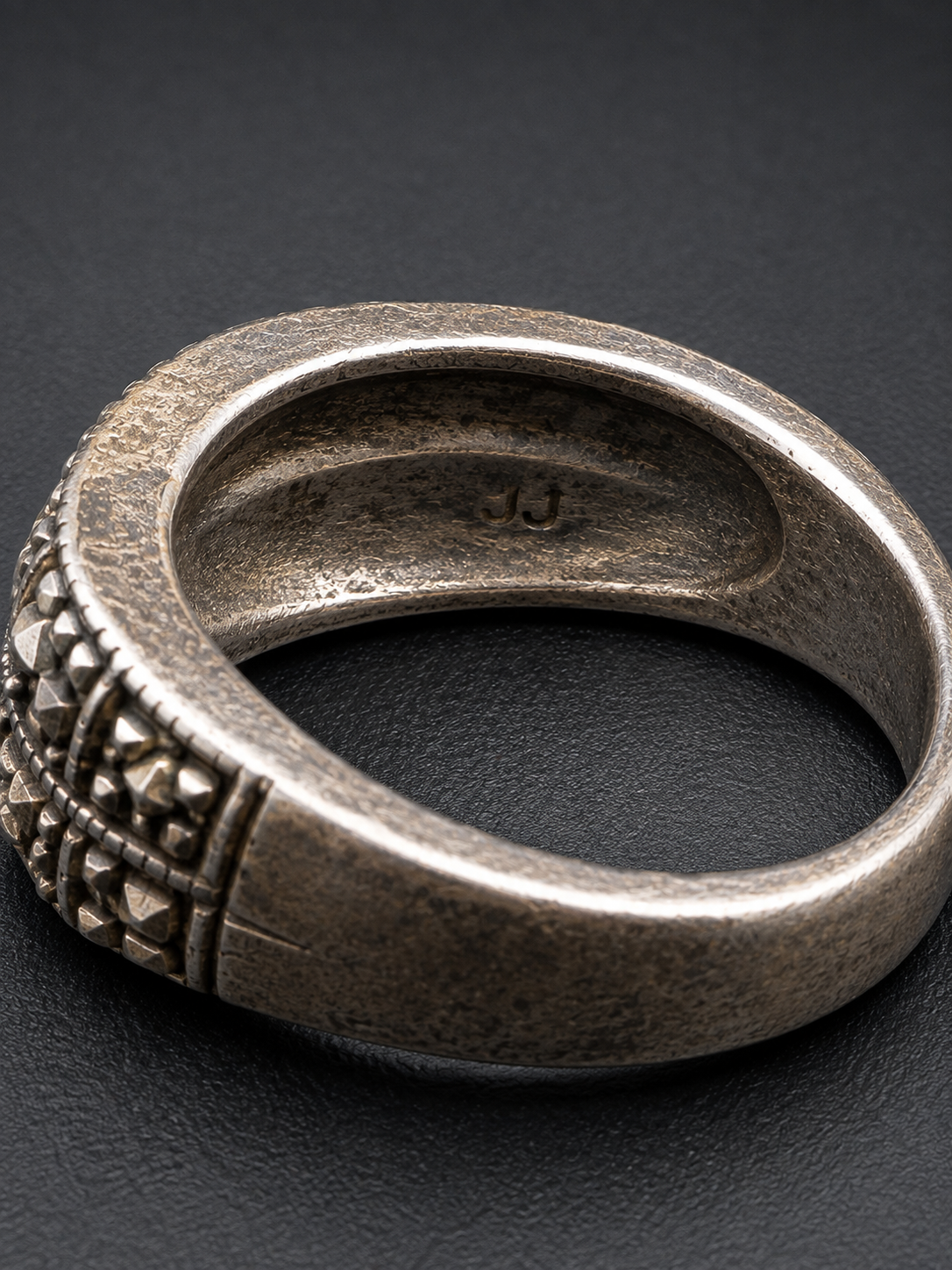 Vintage Silver Tone Crossover Weave Ring – Textured Statement Band – Unique Design