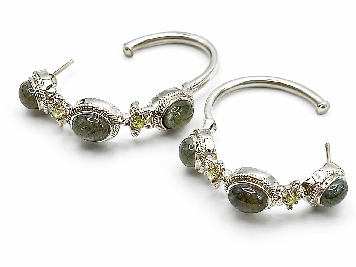 EverTrue Malagasy Labradorite & Peridot Bloomline Earrings