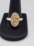D'Joy 925 Sterling Silver Oval Baguette Cluster Statement Ring