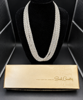 Vintage Sarah Coventry Signed Silver Tone Multi Strand Byzantine Necklace w/Box