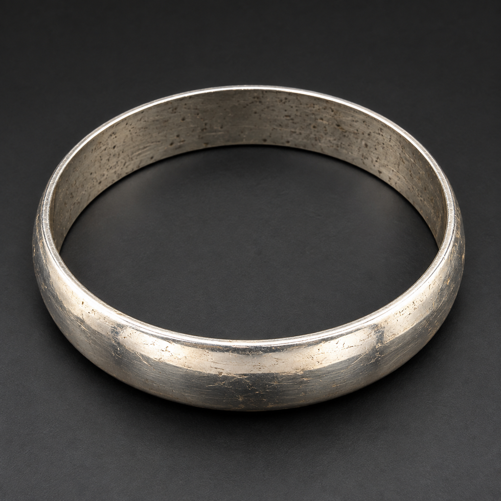 Monet Silver Tone Polished Bangle Bracelet Classic Minimalist Signed Vintage