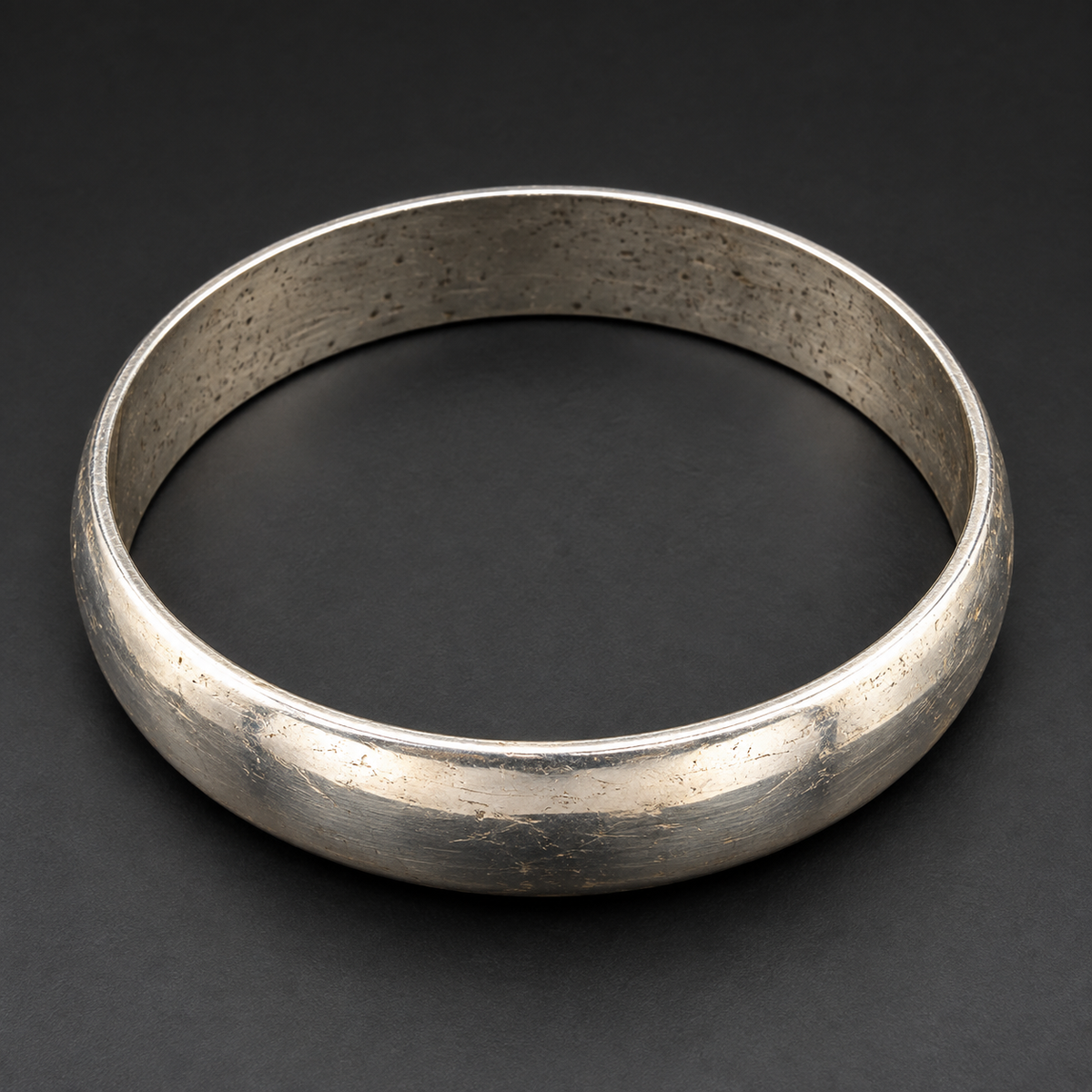 Monet Silver Tone Polished Bangle Bracelet Classic Minimalist Signed Vintage