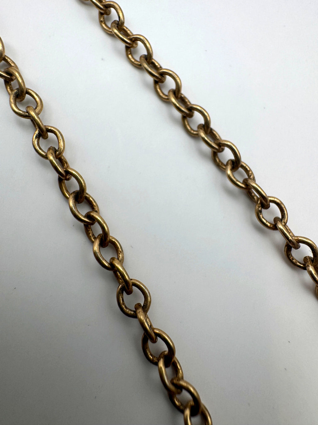 Vintage Sarah Coventry Gold Tone Cable Chain Necklace, SC Hand-Mirror Tag, Hook Closure, Signed