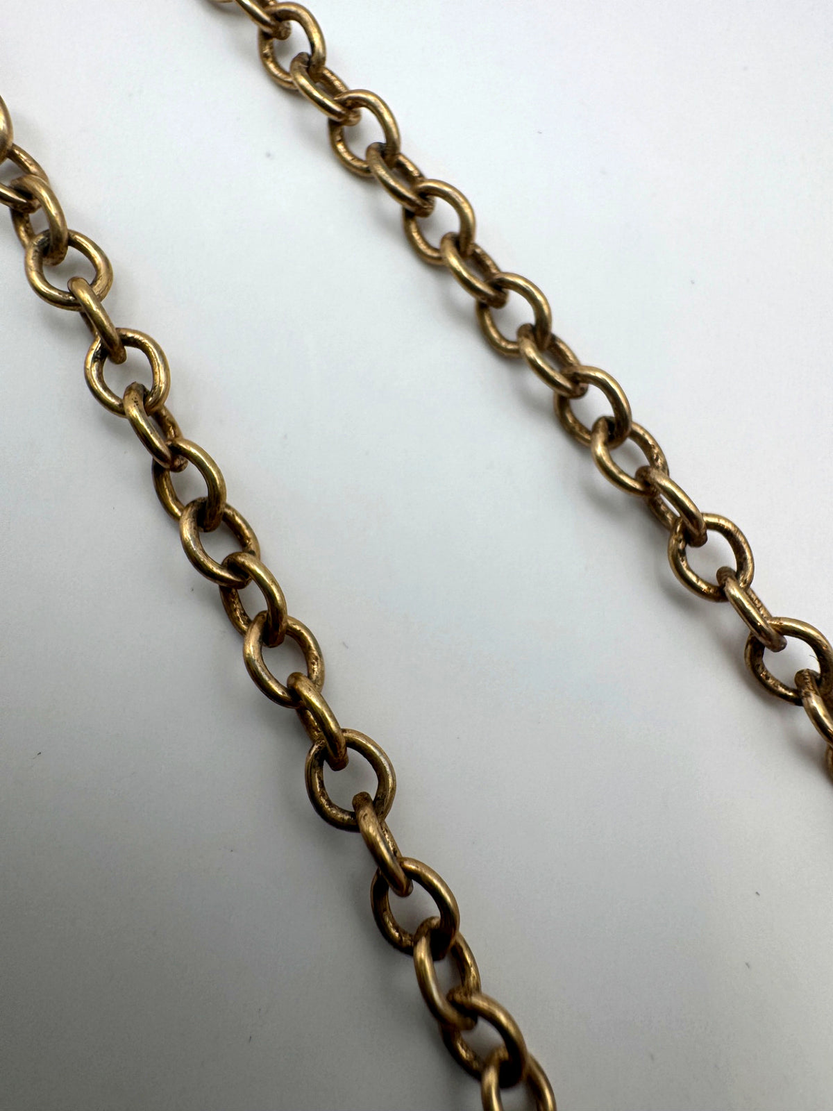 Vintage Sarah Coventry Gold Tone Cable Chain Necklace, SC Hand-Mirror Tag, Hook Closure, Signed