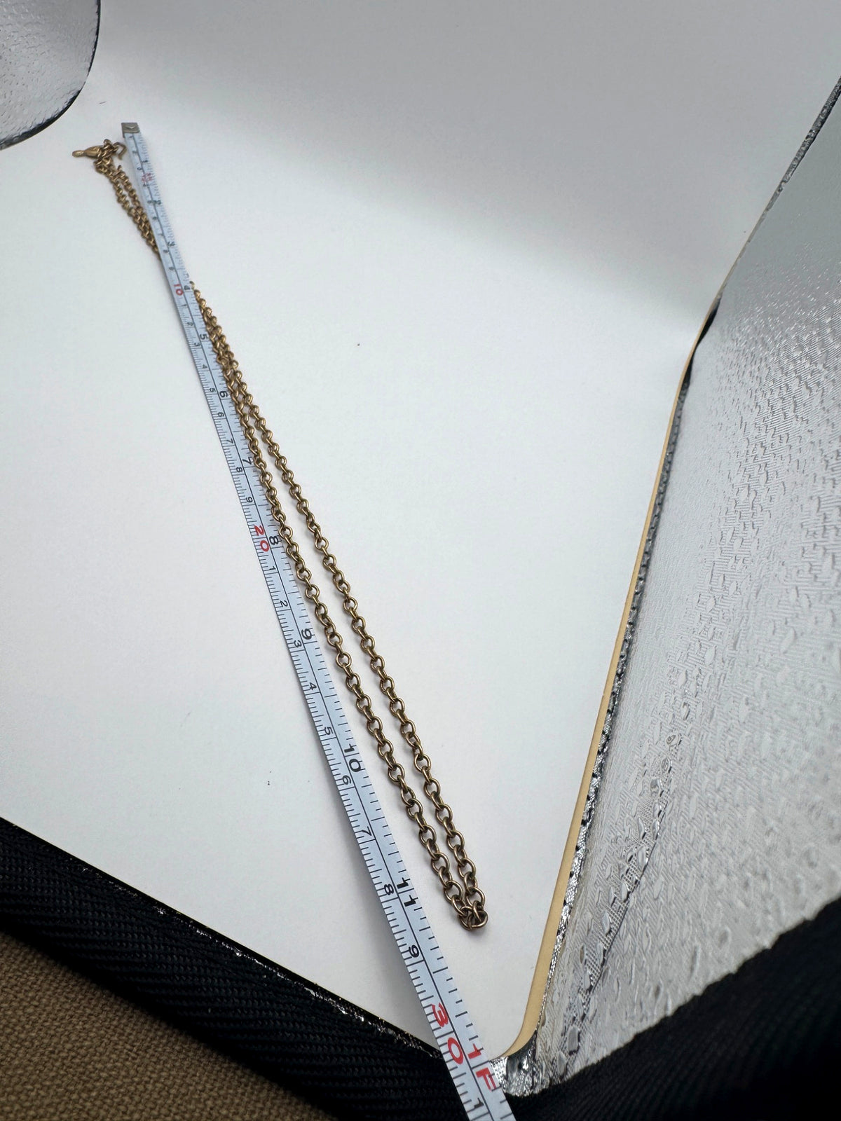 Vintage Sarah Coventry Gold Tone Cable Chain Necklace, SC Hand-Mirror Tag, Hook Closure, Signed