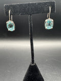 925 Sterling Silver Blue Topaz Drop Earrings – Vintage Style