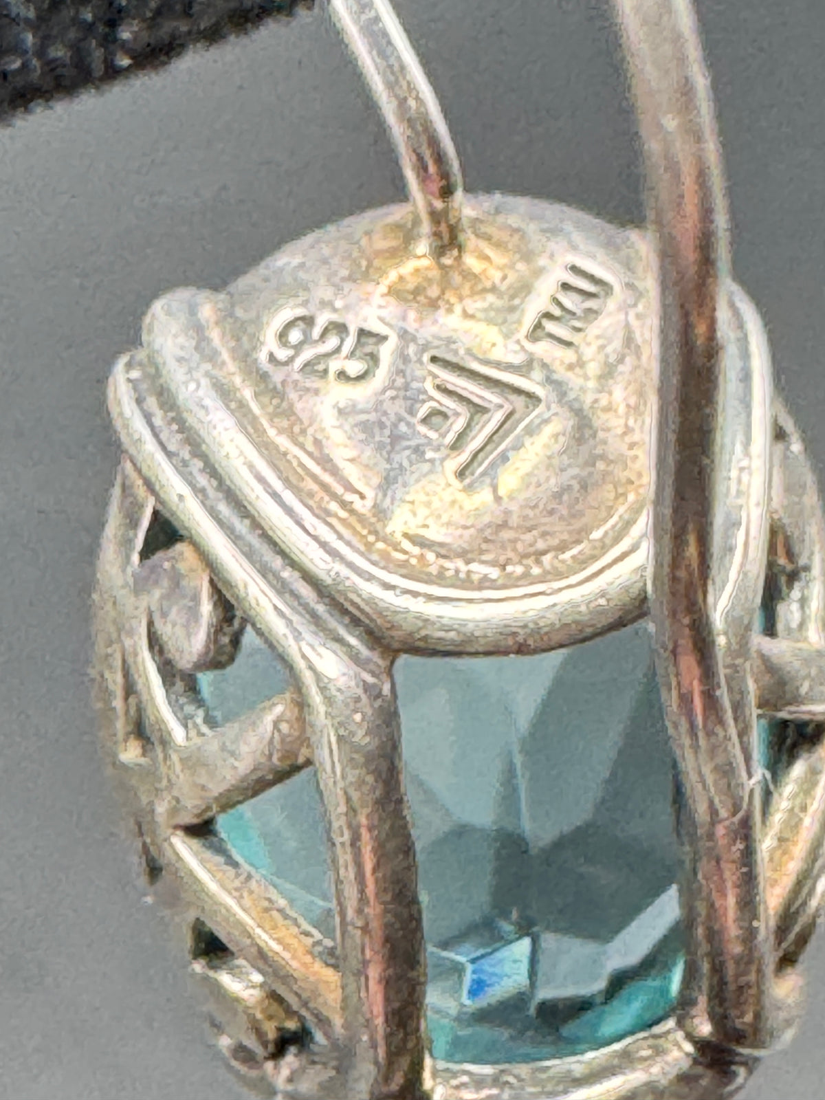 925 Sterling Silver Blue Topaz Drop Earrings – Vintage Style