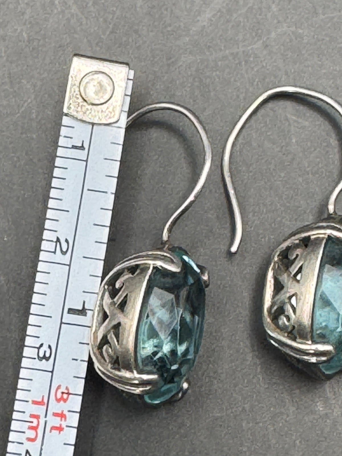 925 Sterling Silver Blue Topaz Drop Earrings – Vintage Style