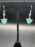 Silver-Tone Blue-Green Gemstone Drop Earrings – Dangle Earrings