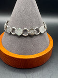 Vintage Sarah Coventry Bracelet Silver Tone Floral Leaf Link Signed 7.5"