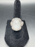 Judith Ripka 925 Thailand Sterling Silver Carved White Mother of Pearl Ring
