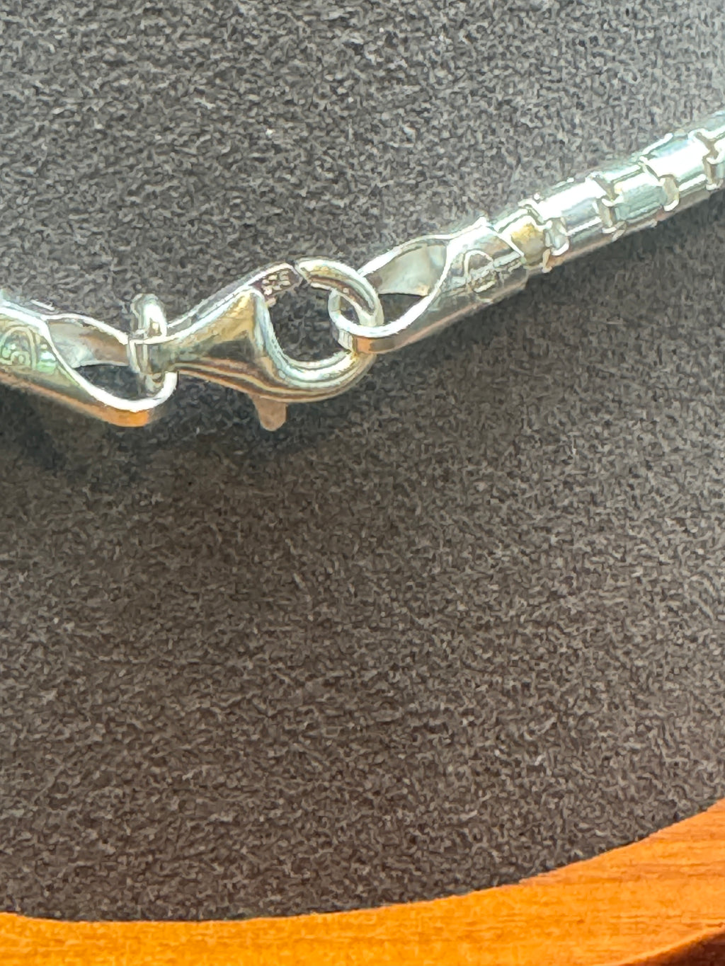 925 Sterling Silver Box Chain Link Bracelet Lobster Clasp