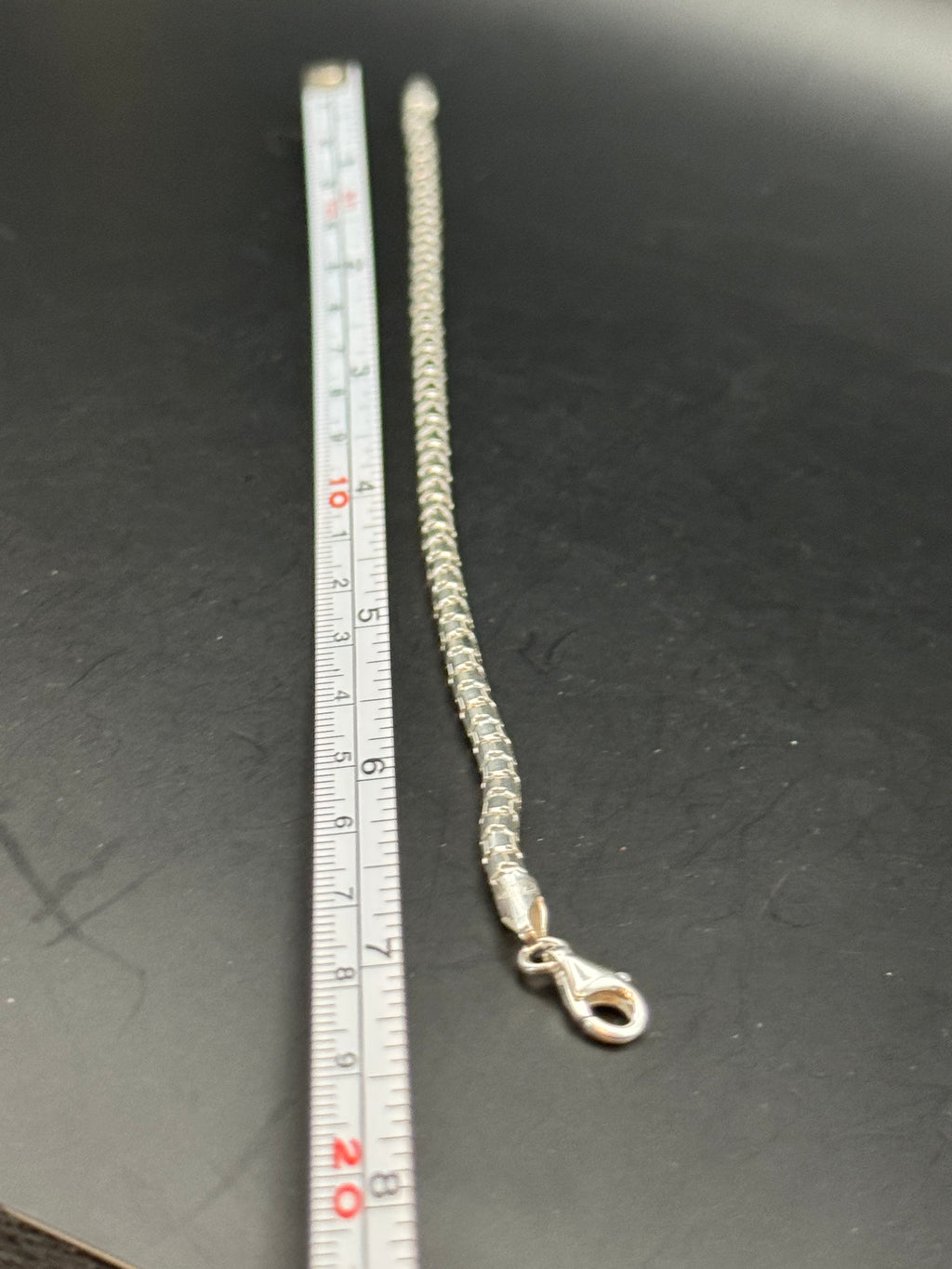 925 Sterling Silver Box Chain Link Bracelet Lobster Clasp