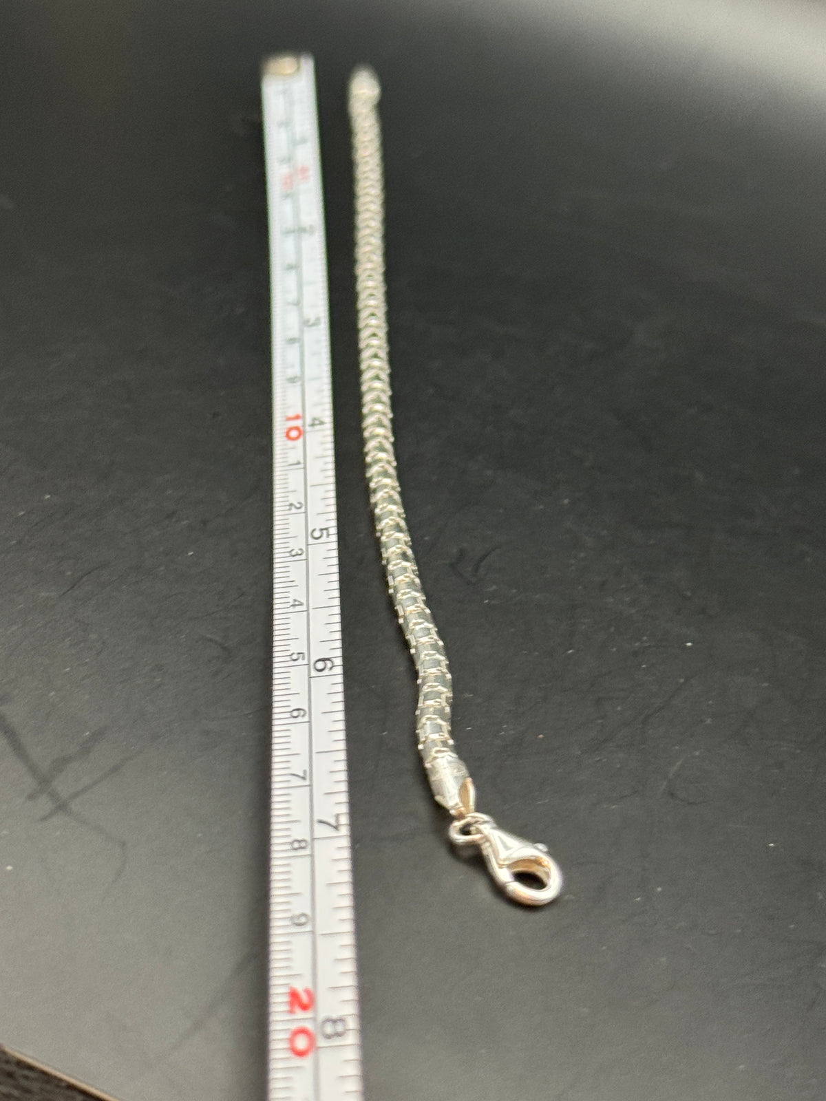 925 Sterling Silver Box Chain Link Bracelet Lobster Clasp