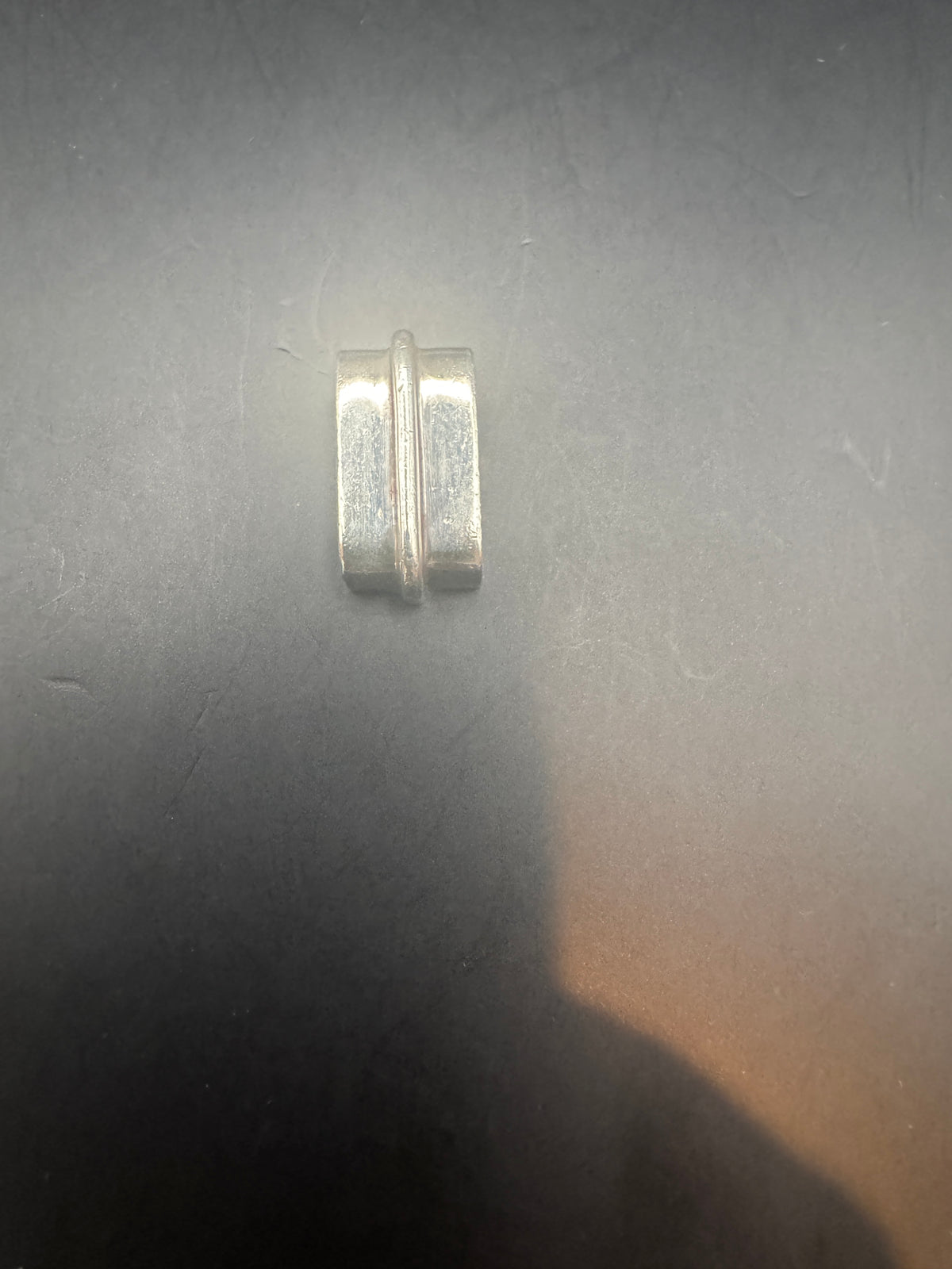 925 Sterling Silver Vertical Slide-Through Pendant, Rectangular Cutout Design, Vintage