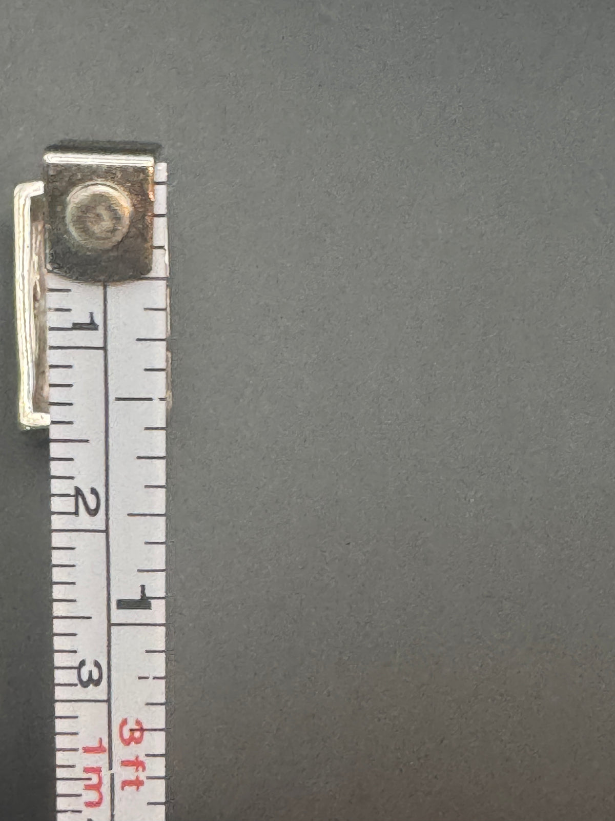 925 Sterling Silver Vertical Slide-Through Pendant, Rectangular Cutout Design, Vintage