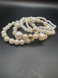 Faux Pearl Stretch Bracelet Set of 4, Gold-Tone Accents
