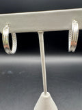 Sterling Silver Diamond Cut Hoop Earrings Signed MC-235 .925 Mexico