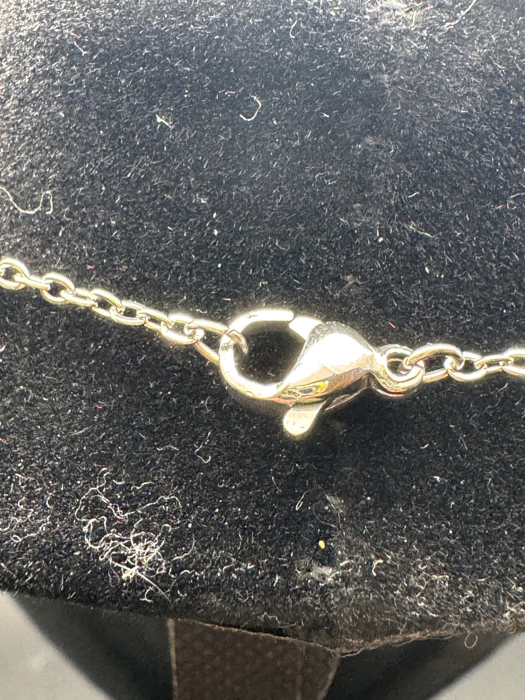 Vintage Silver Tone Blue Teardrop Pendant Necklace, Openwork Bail, 18"