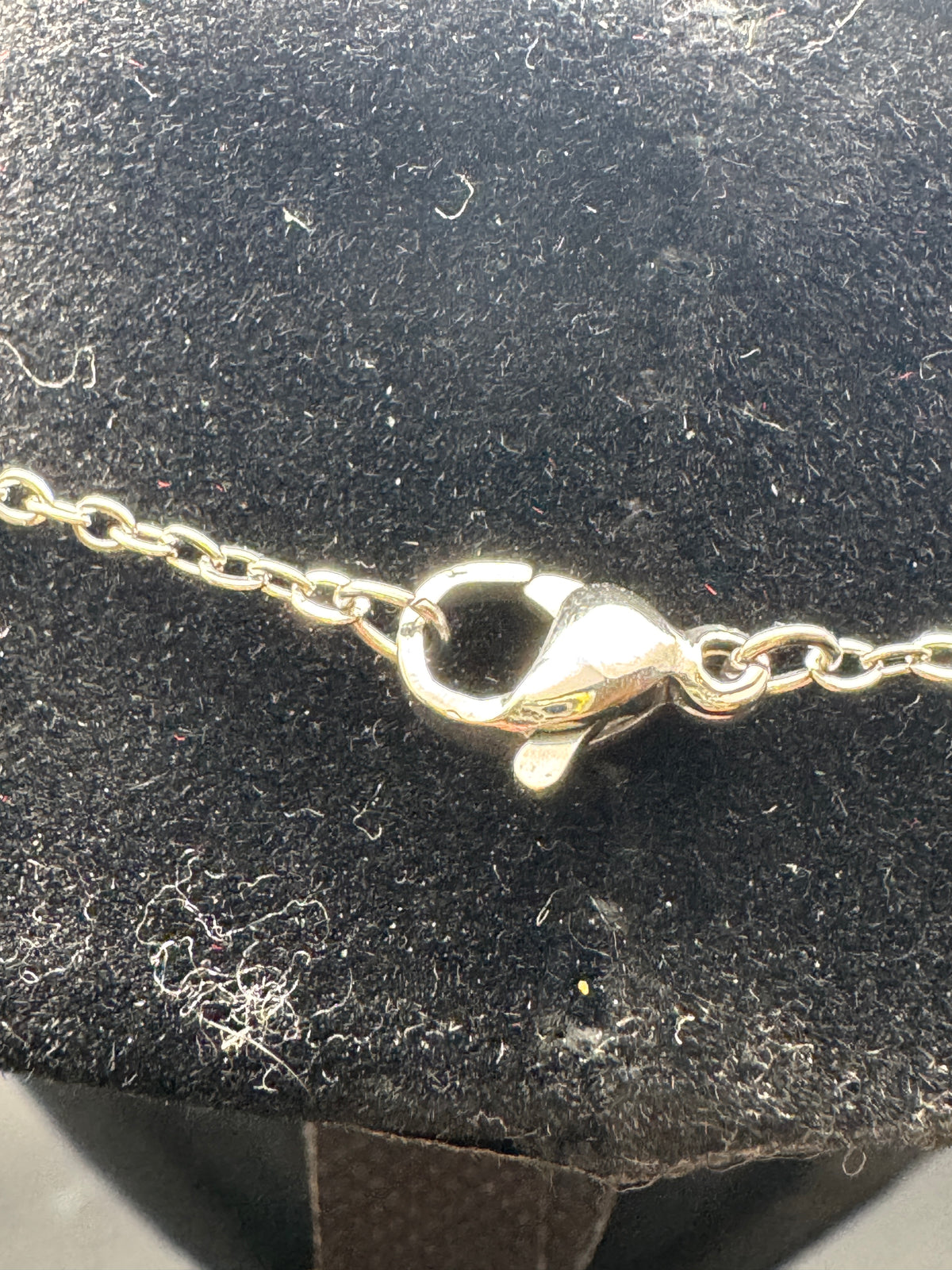 Vintage Silver Tone Blue Teardrop Pendant Necklace, Openwork Bail, 18"