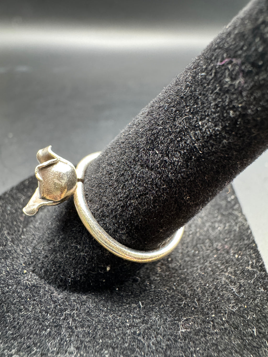 Vintage Sterling Silver Rose Flower Ring, 925, Size 7