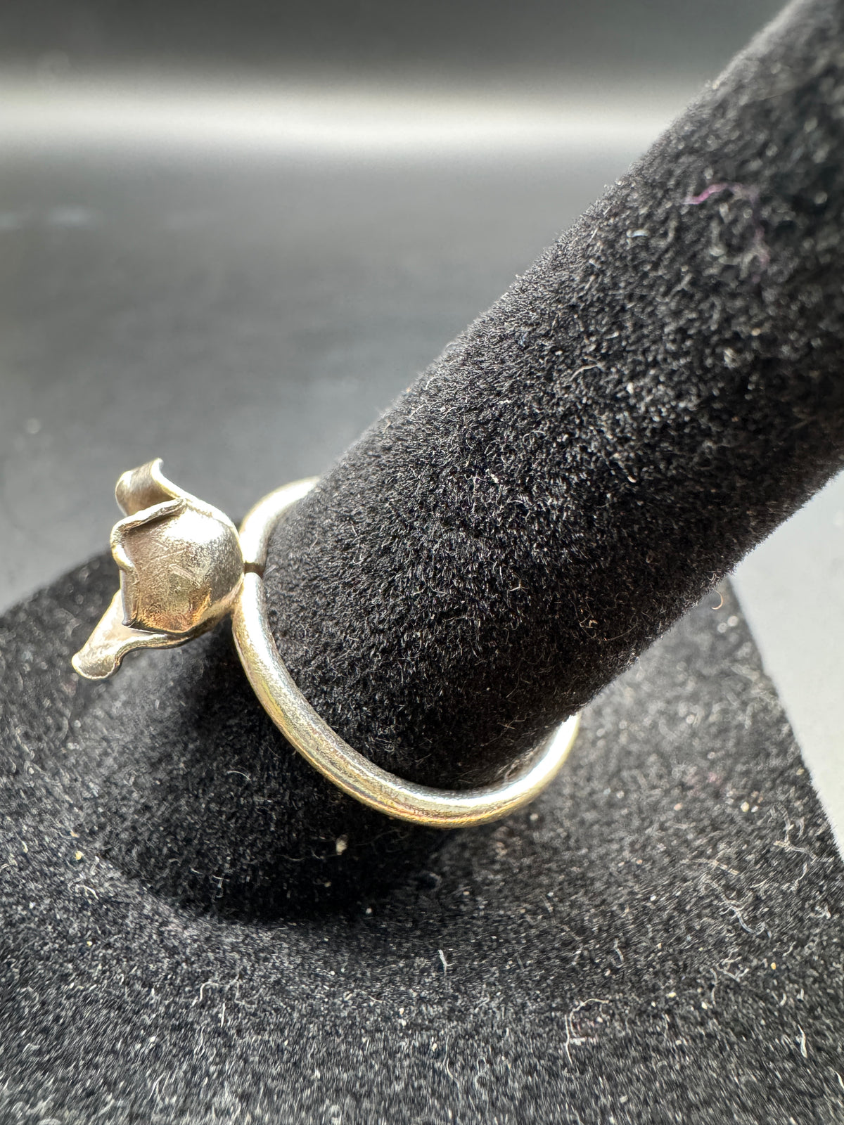 Vintage Sterling Silver Rose Flower Ring, 925, Size 7