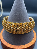 Vintage Sarah Coventry Gold Tone Textured Nugget Link Bracelet, Signed, 7.5"
