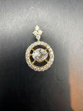 925 Sterling Silver Gold Tone CZ Crystal Pendant Necklace Charm China