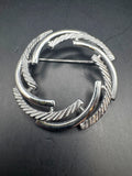 Vintage Sarah Coventry Sarah Cov Silver Tone Circular Brooch Pin Textured Openwork