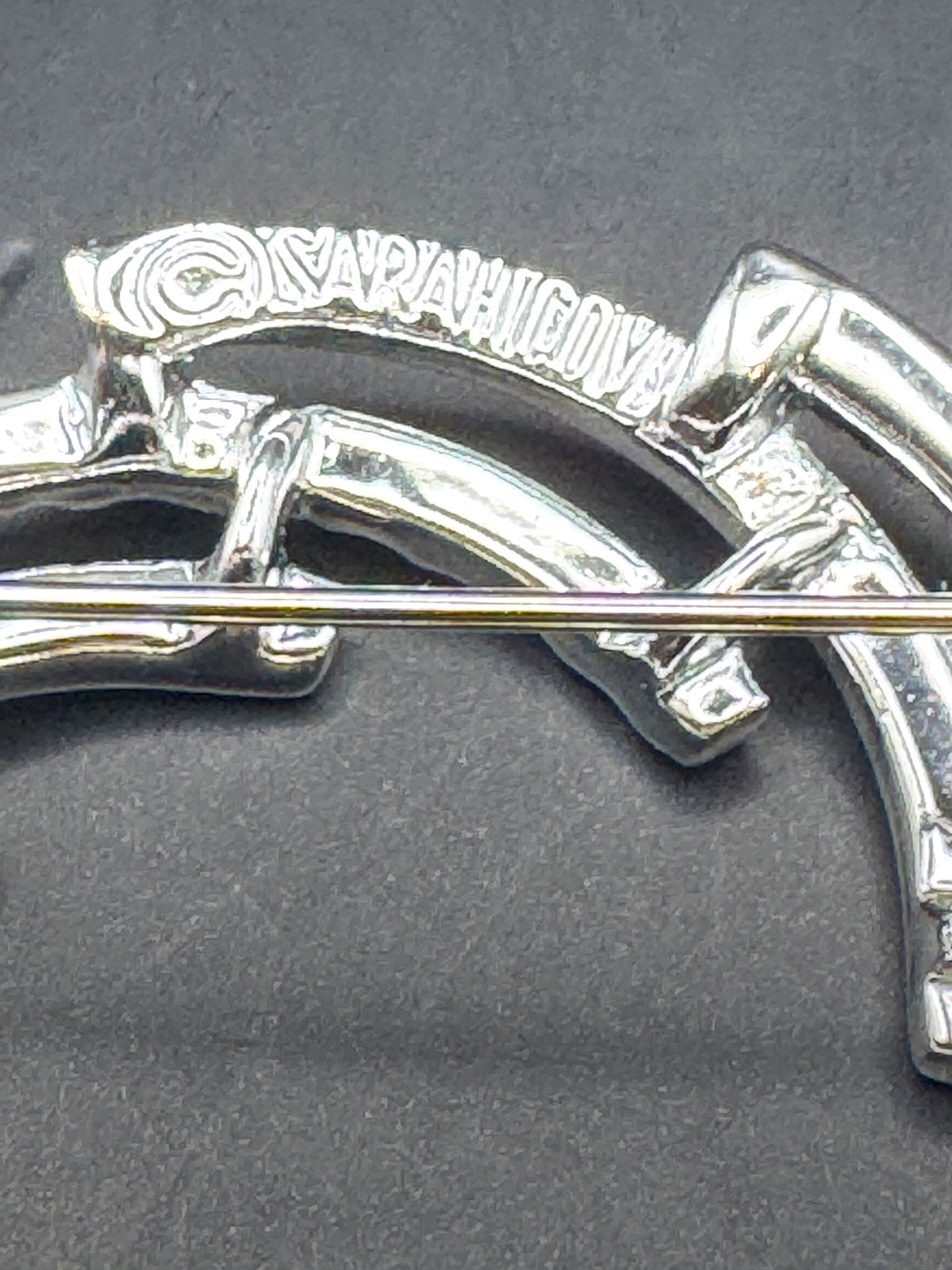 Vintage Sarah Coventry Sarah Cov Silver Tone Circular Brooch Pin Textured Openwork
