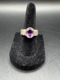 Gold-tone 925 statement ring, front view, size 7
